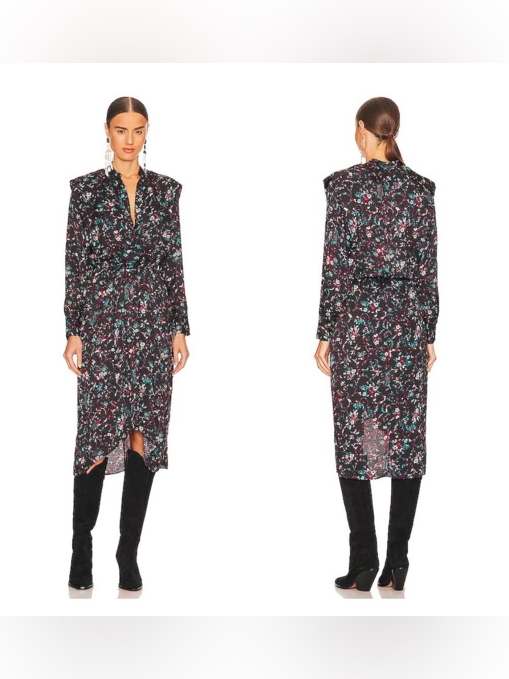 Isabel Marant Etoile Okleya Dress Floral High Low Dressy Classic Boho Cocktail 2